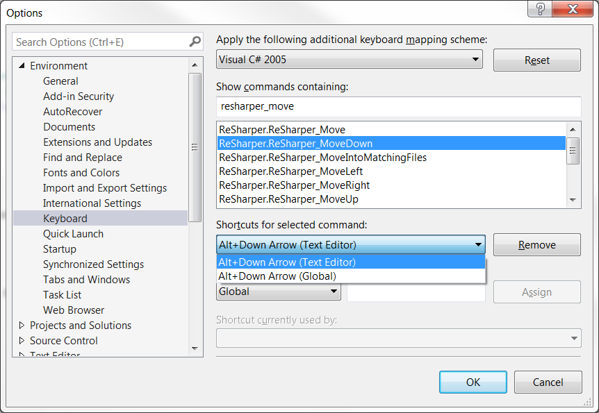 resharper hotkeys